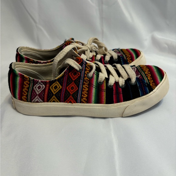 Inkkas Vibrant Colorful Striped Bobo Lace Up Sneakers Women’s Size 5 - Picture 1 of 14